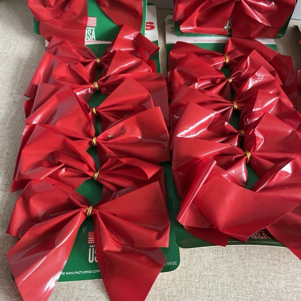 6- Vintage Trim-a-Tree Bows 6 Packs NEW In Package Christmas Decor Old Stock NOS
